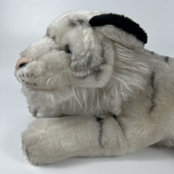 FAO Schwartz 2004 Realistic White Asian Tiger Pink Eyes Stuffed Animal 17” Rare* - Picture 15 of 16